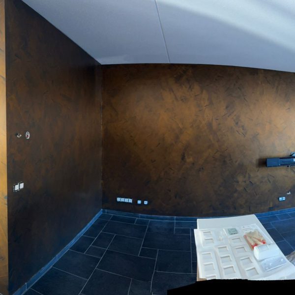 Unieke Wandafwerking - Koper Brush - Binnenschilderwerk - Woonkamer - Huisverven